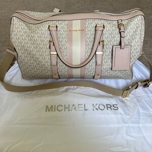 Michael Kors Bedford Travel Extra-Large Signature Logo Stripe Weekender Bag